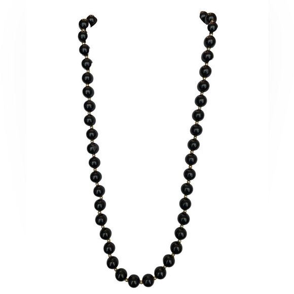 N802 BLACK BEADED NECKLACE - Picture 1 of 4